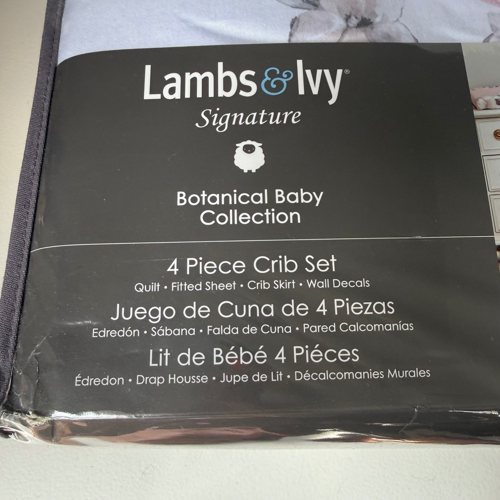 Lambs & Ivy Signature Botanical Baby
4 Piece Crib Bedding Set Pink Floral NEW - Picture 3 of 7